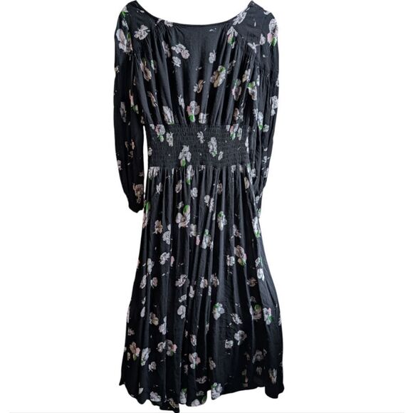 Free People So Sweetly Floral Midi Dress Size S Long Sleeves - Picture 16 of 16